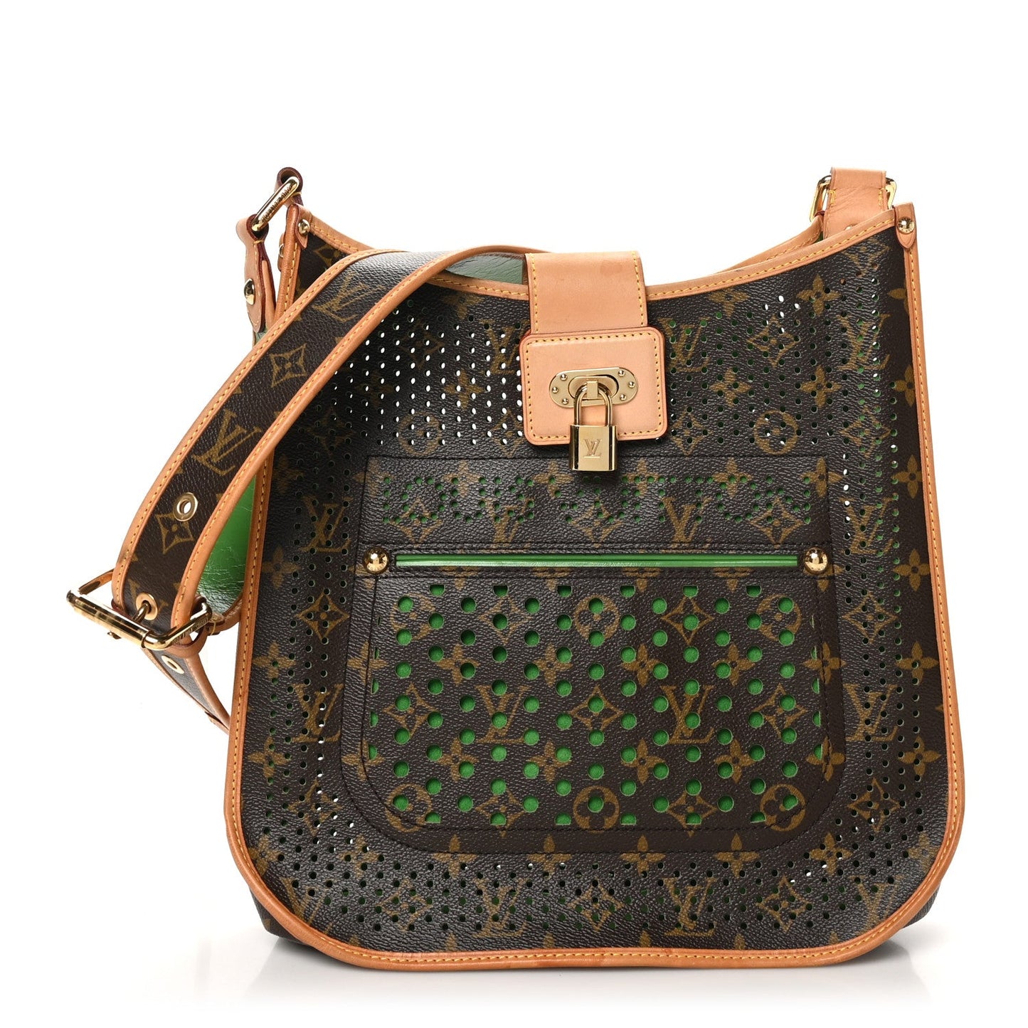 Louis Vuitton Limited Edition Musette Monogram Perfo Coated Canvas Bag - Green