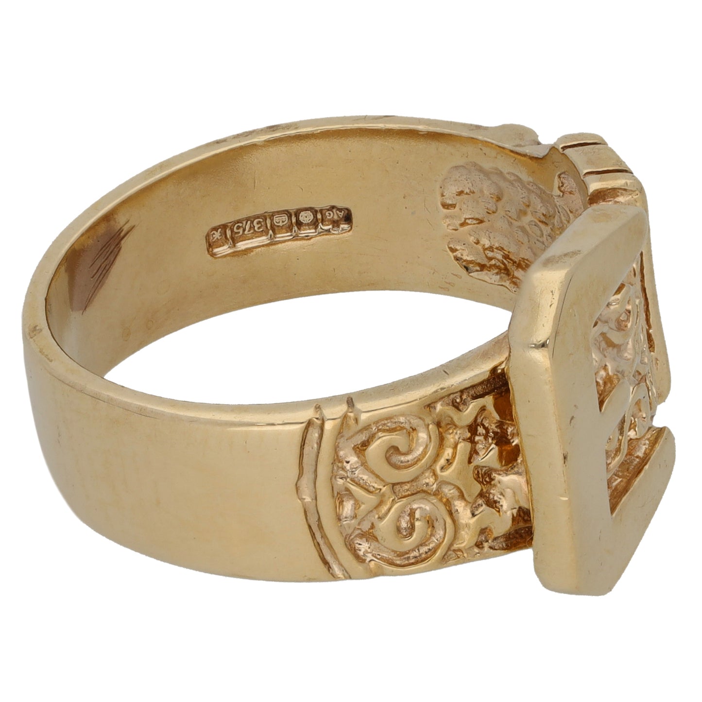 9ct Gold Buckle Ring Size U