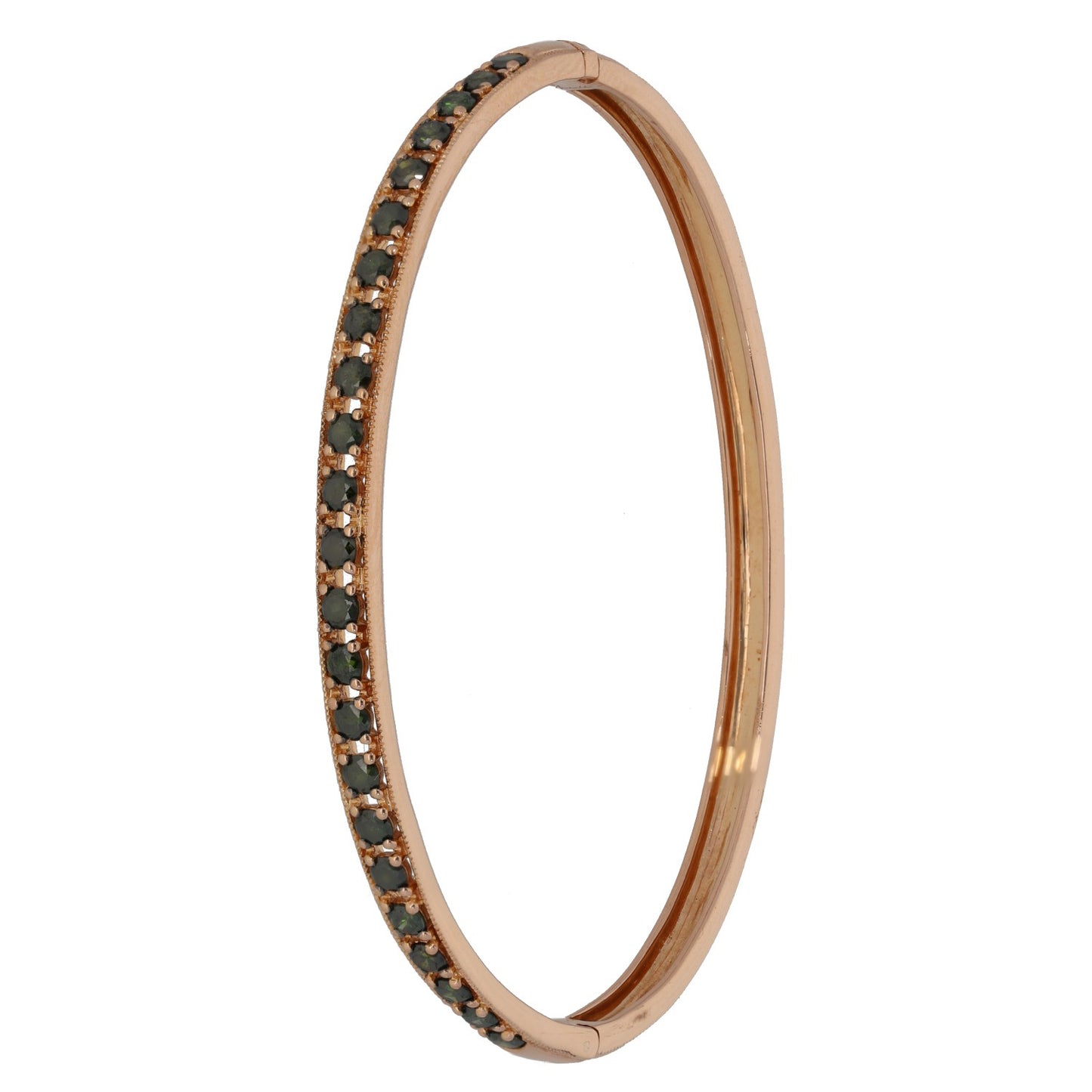 18ct Rose Gold 1.38ct Diamond Hinged/Clasp Bangle