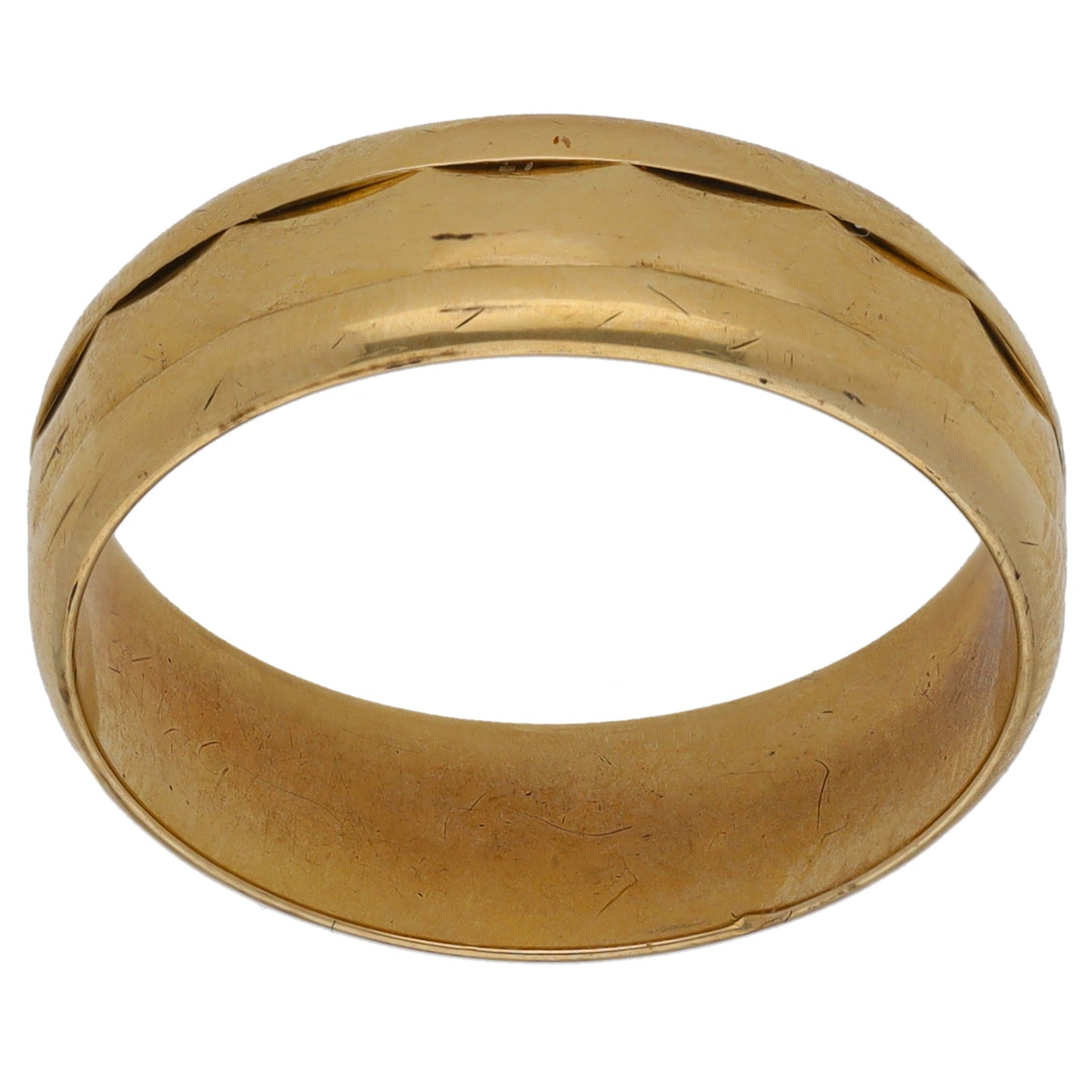 9ct Gold Patterned Wedding Ring Size O