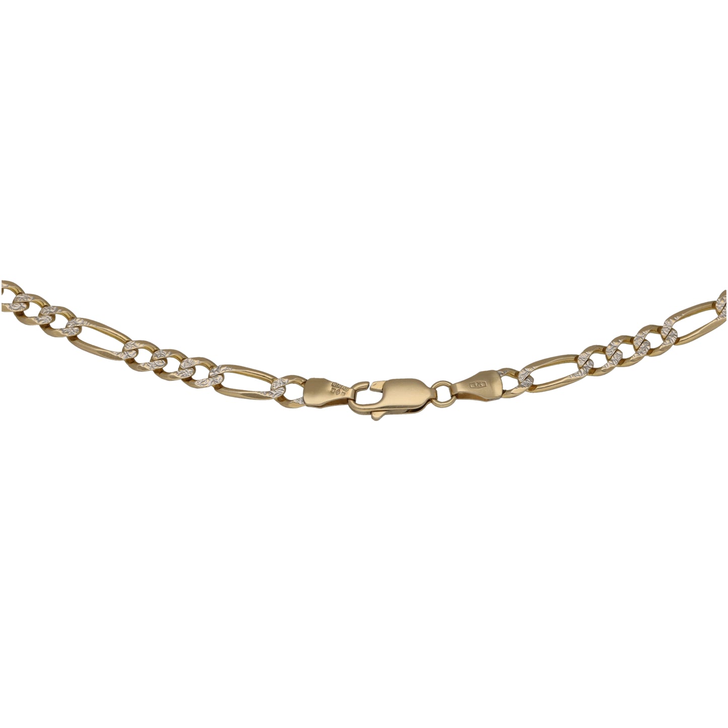 9ct Bi-Colour Gold Figaro Chain 18"