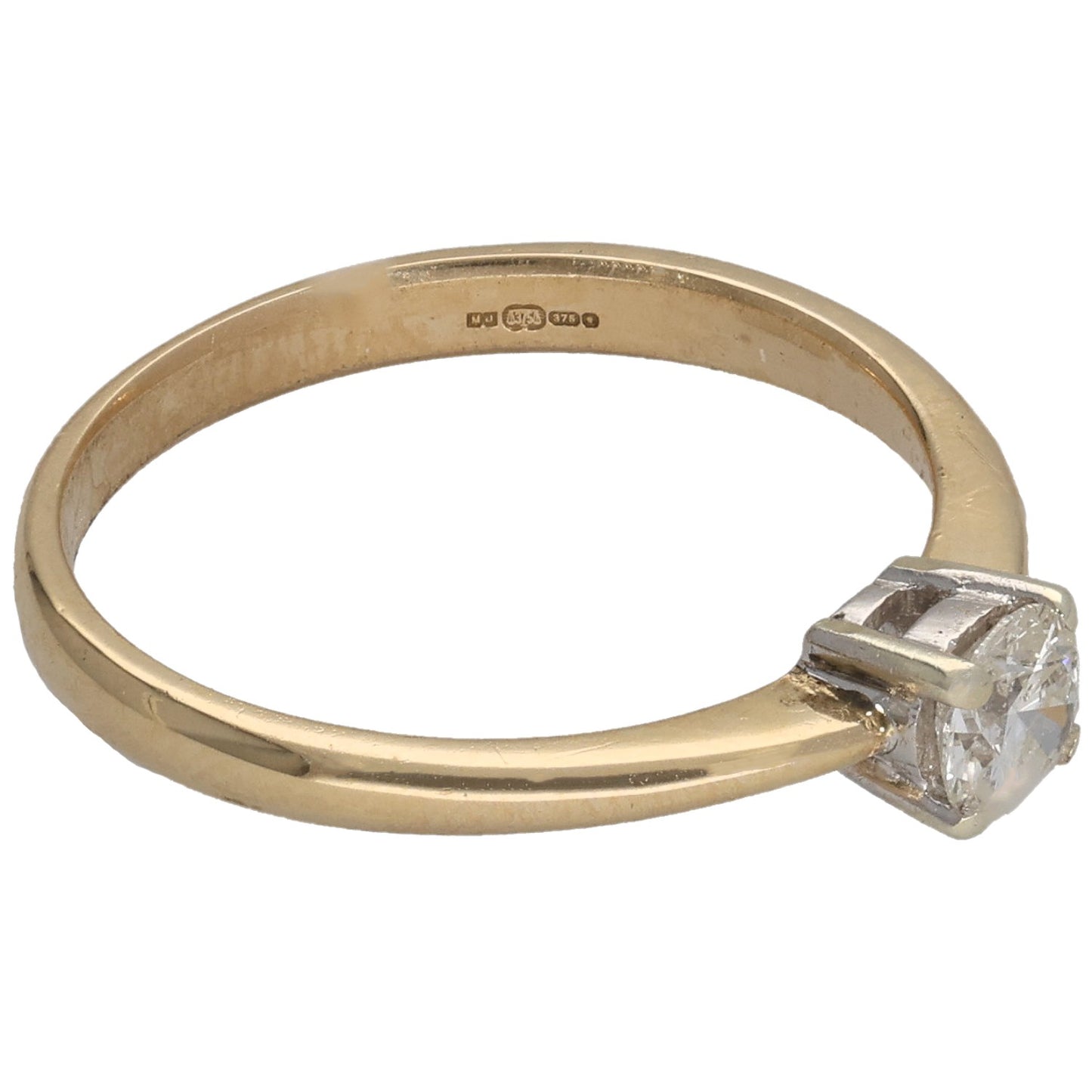 9ct Gold 0.25ct Diamond Solitaire Ring Size M