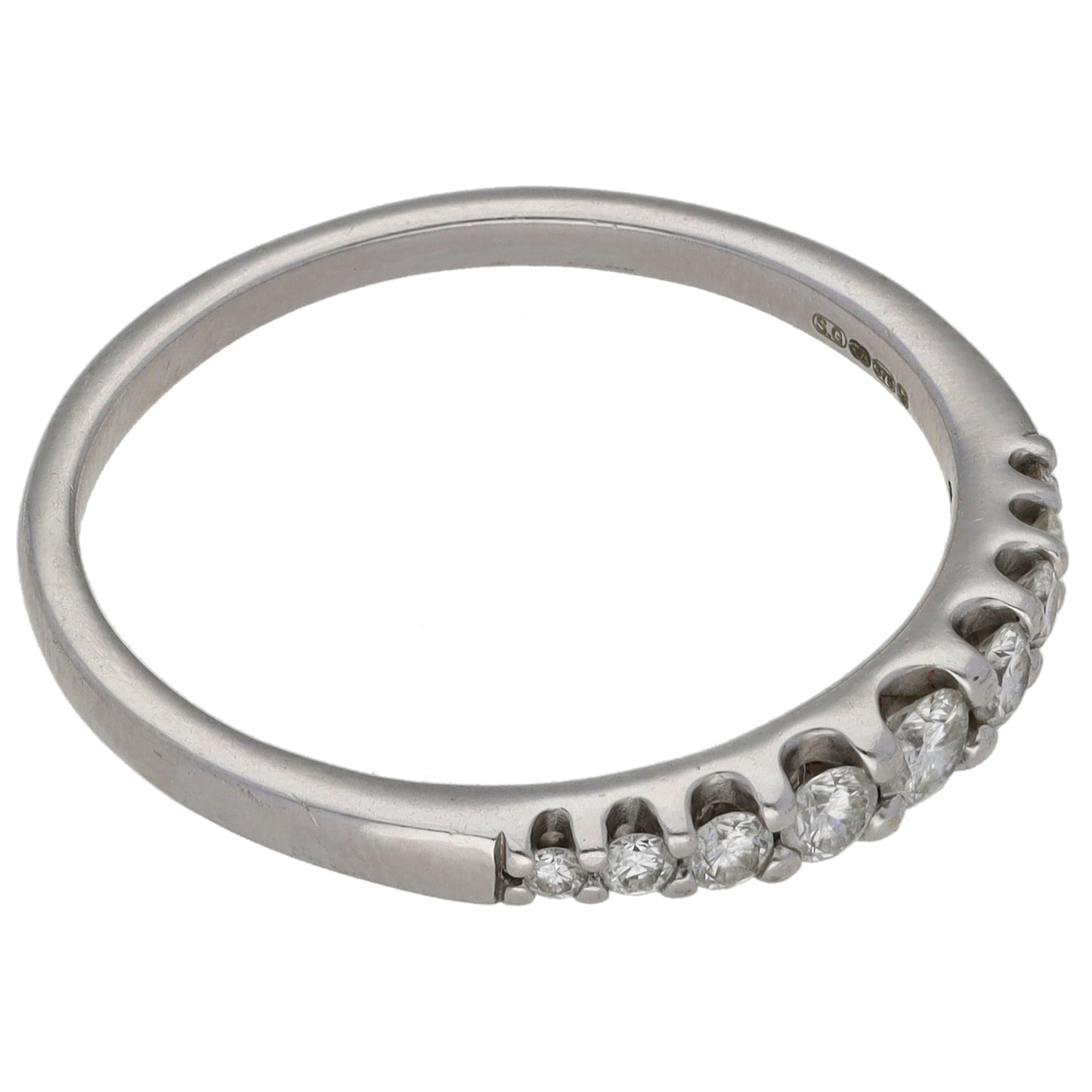 9ct White Gold 0.33ct Diamond Half Eternity Ring Size S