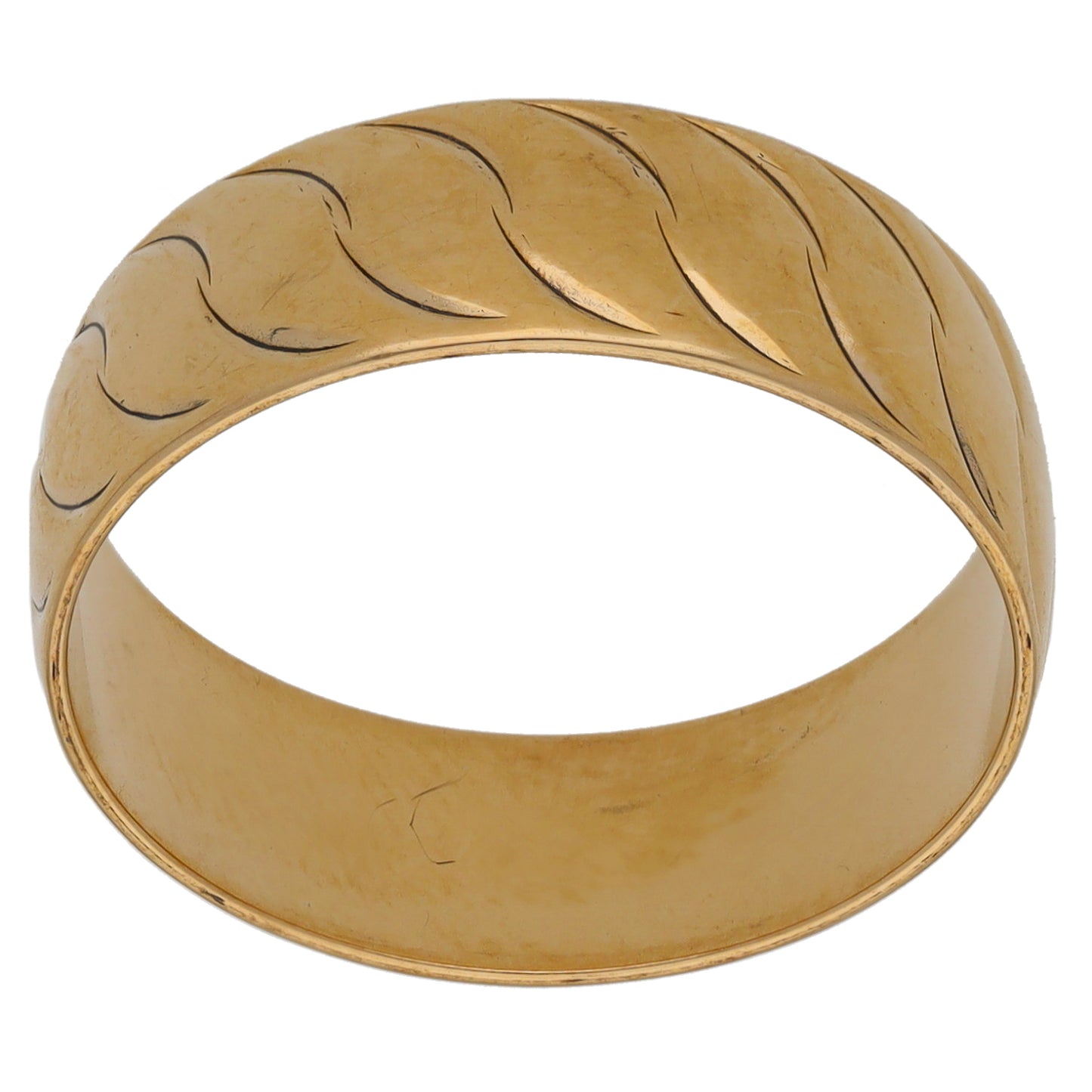 9ct Gold Patterned Wedding Ring Size Q