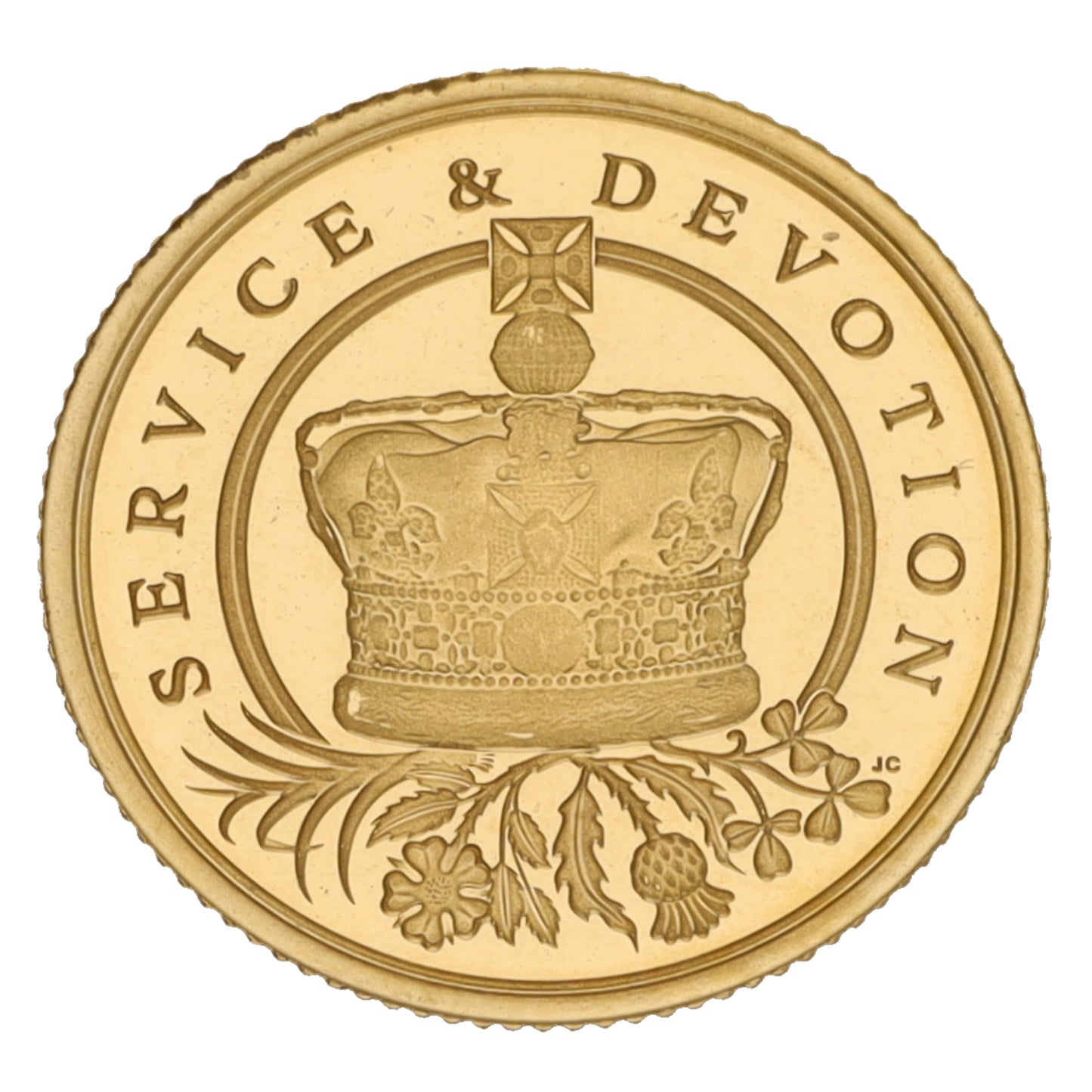 22ct Gold Queen Elizabeth II Service & Devotion Quarter Sovereign Coin 2022