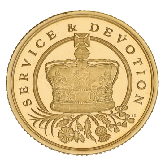 22ct Gold Queen Elizabeth II Service & Devotion Quarter Sovereign Coin 2022