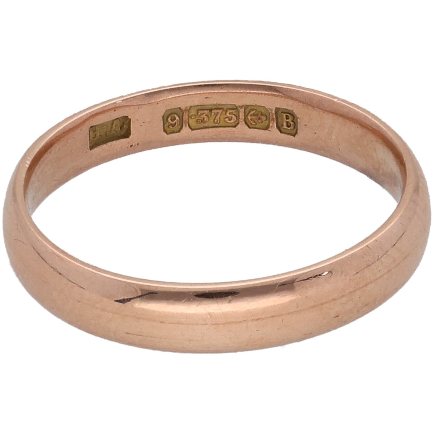 9ct Rose Gold Plain Wedding Ring Size K