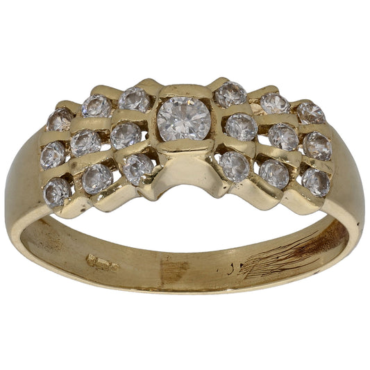 9ct Gold Cubic Zirconia Dress/Cocktail Ring Size N