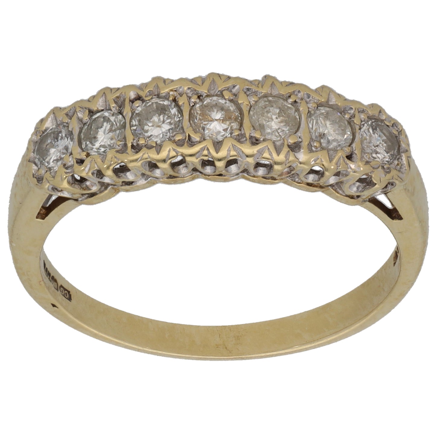 9ct Gold 0.50ct Diamond Half Eternity Ring Size R