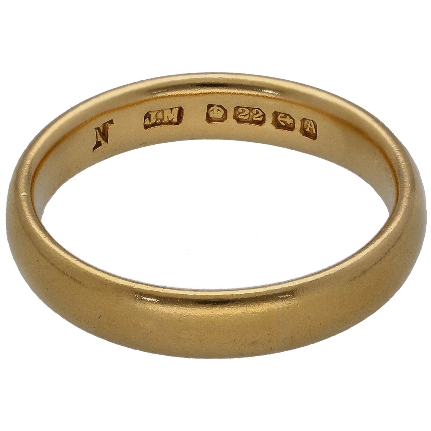 22ct Gold Plain Wedding Ring Size N