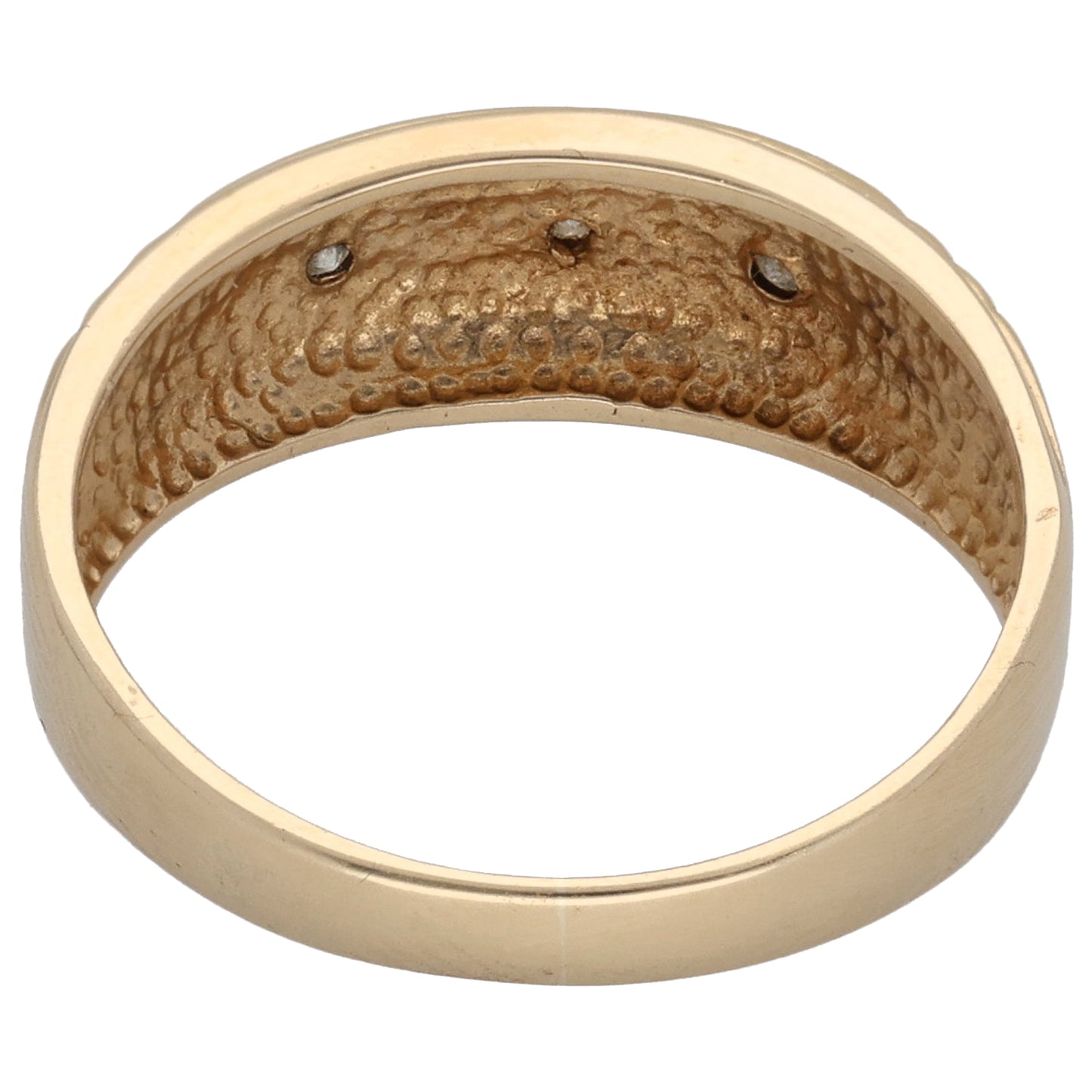 9ct Gold 0.06ct Diamond Three Stone Ring Size T
