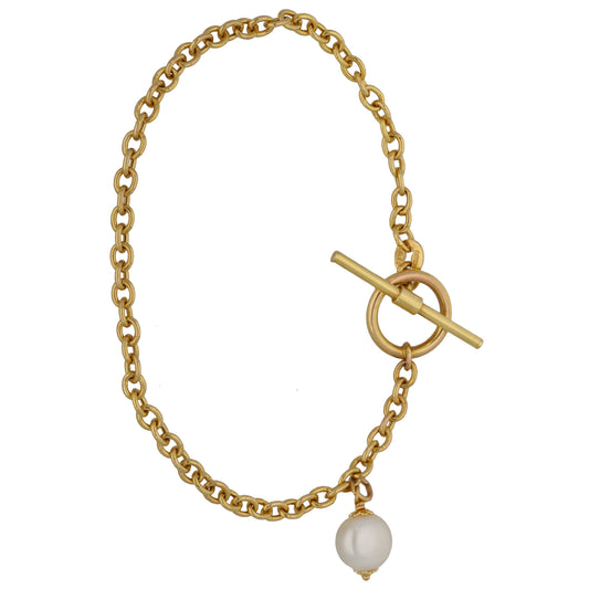 9ct Gold Cultured Pearl Belcher Bracelet