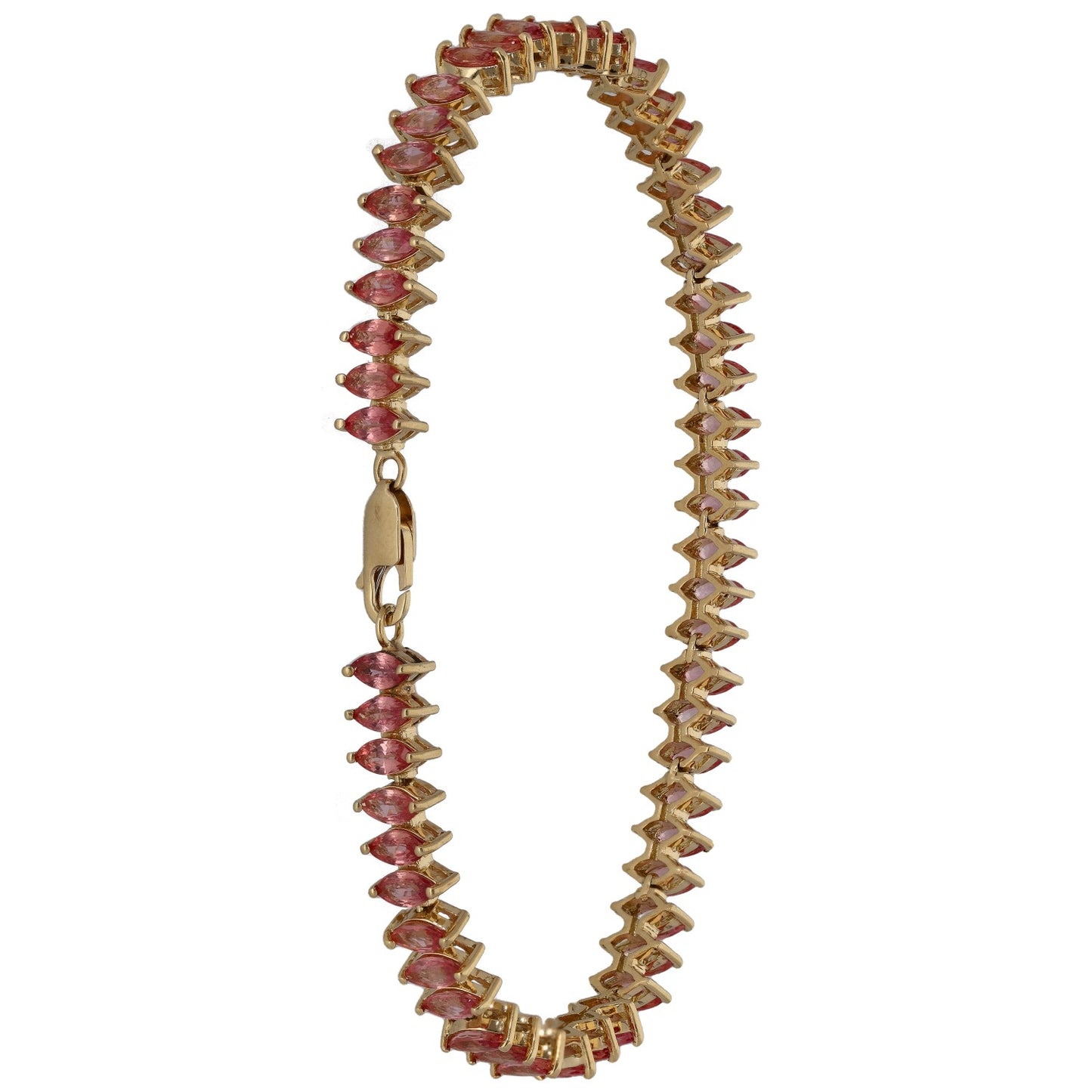 18ct Gold Sapphire Fancy Stone Set Bracelet