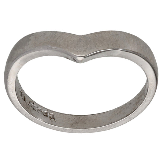18ct White Gold Wishbone Ring Size K