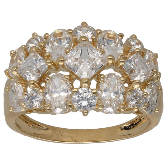 14ct Gold Cubic Zirconia Dress/Cocktail Ring Size T
