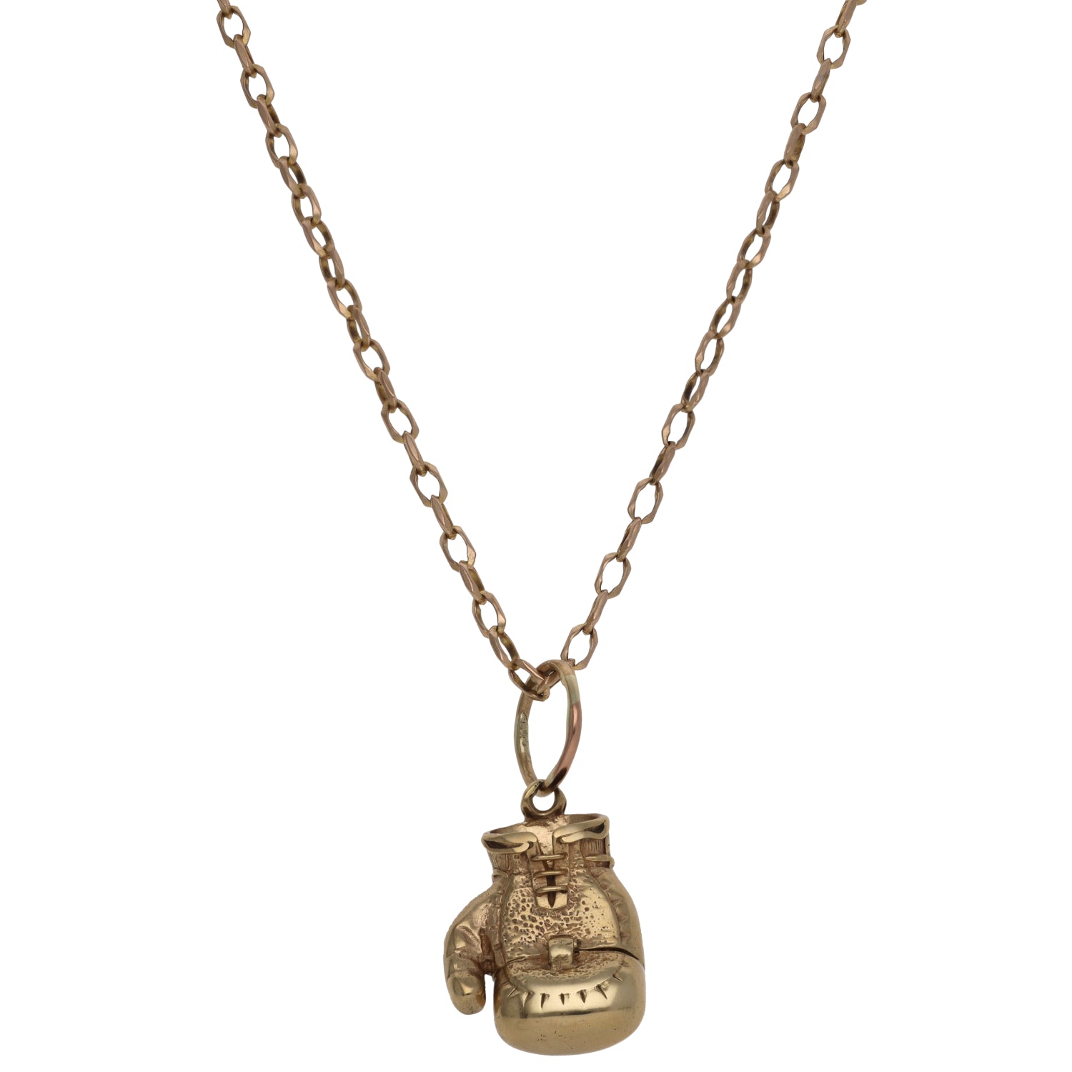 9ct Gold Boxing Glove Pendant With Chain | H&T