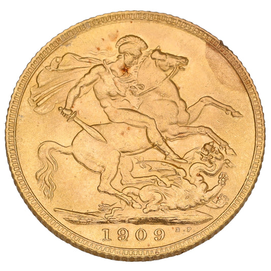 22ct Gold King Edward VII Full Sovereign Coin 1909