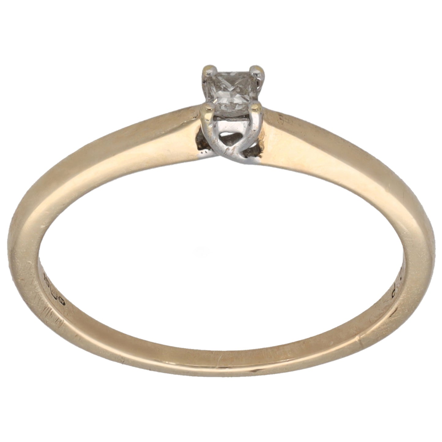 9ct Gold 0.10ct Diamond Solitaire Ring Size N