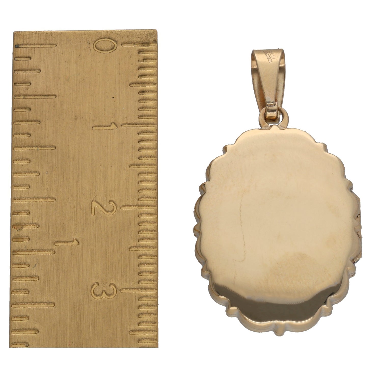 9ct Gold Patterned Locket Pendant