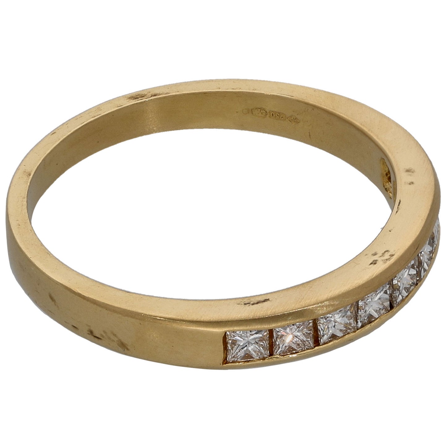 18ct Gold 0.45ct Diamond Half Eternity Ring Size O