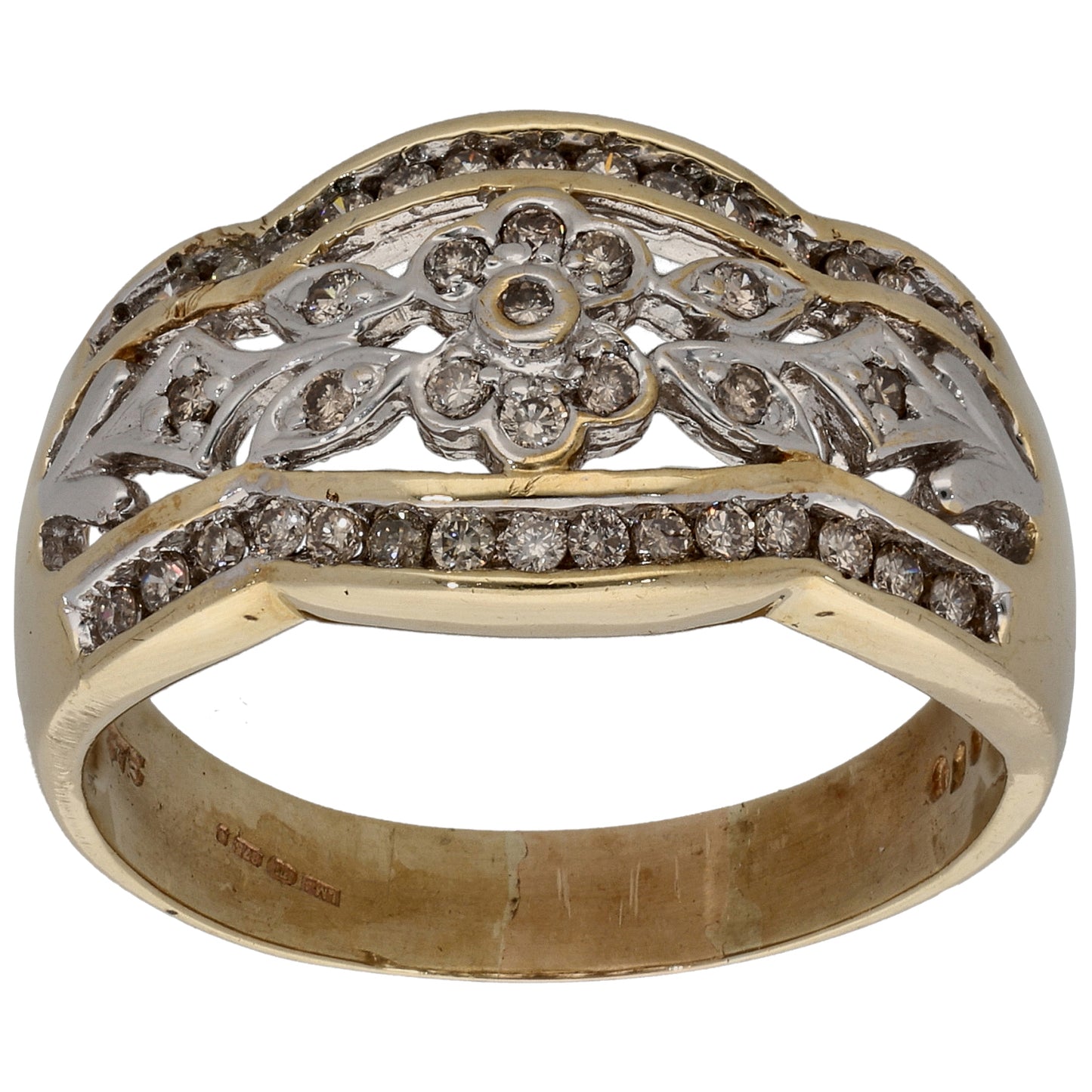 9ct Gold 0.50ct Diamond Dress/Cocktail Ring Size U
