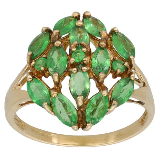 9ct Gold Imitation Gems Dress/Cocktail Ring Size N