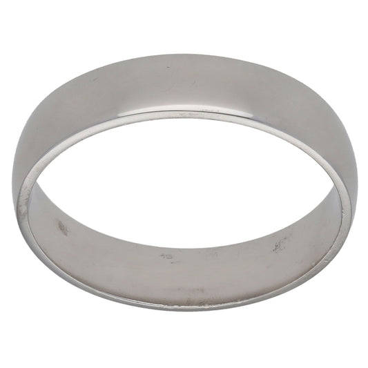 18ct White Gold Plain Wedding Ring Size V
