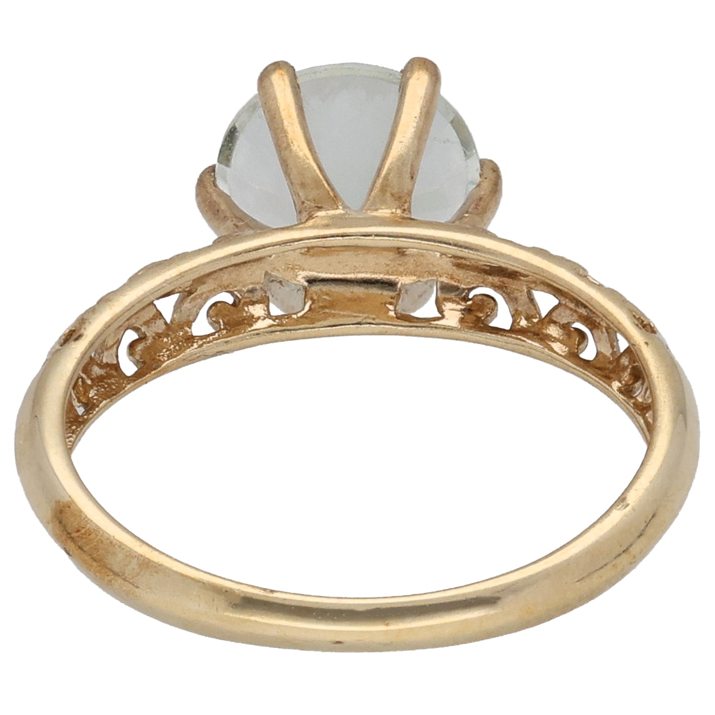 9ct Gold Quartz Single Stone Ring Size N