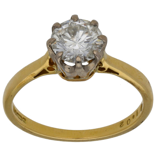 18ct Gold 1.02ct Diamond Solitaire Ring Size L