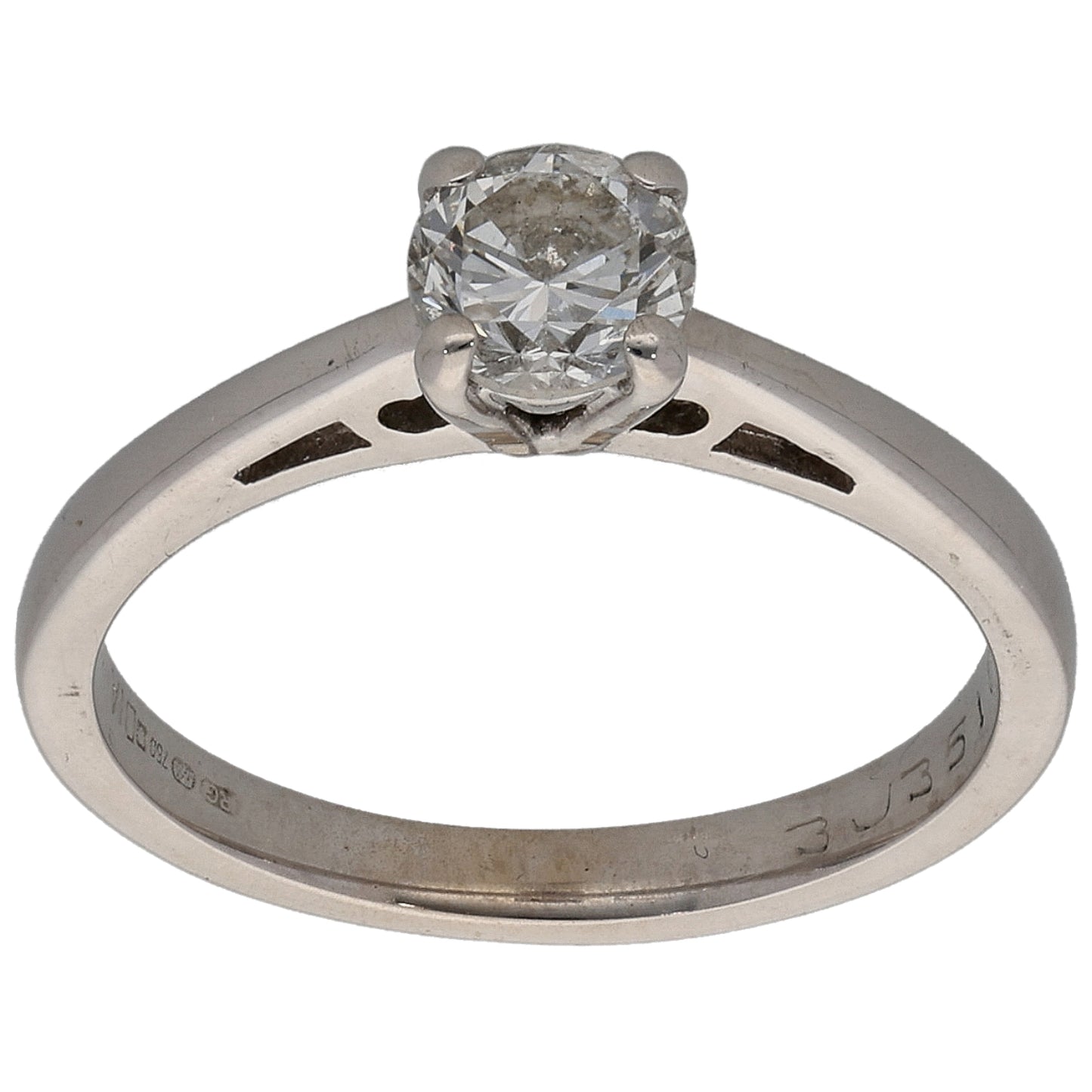 18ct White Gold 0.68ct Diamond Solitaire Ring Size M