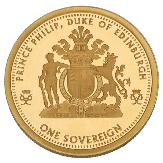22ct Gold Prince Phillip Duke Of Edinburgh Full Sovereign Coin 2021
