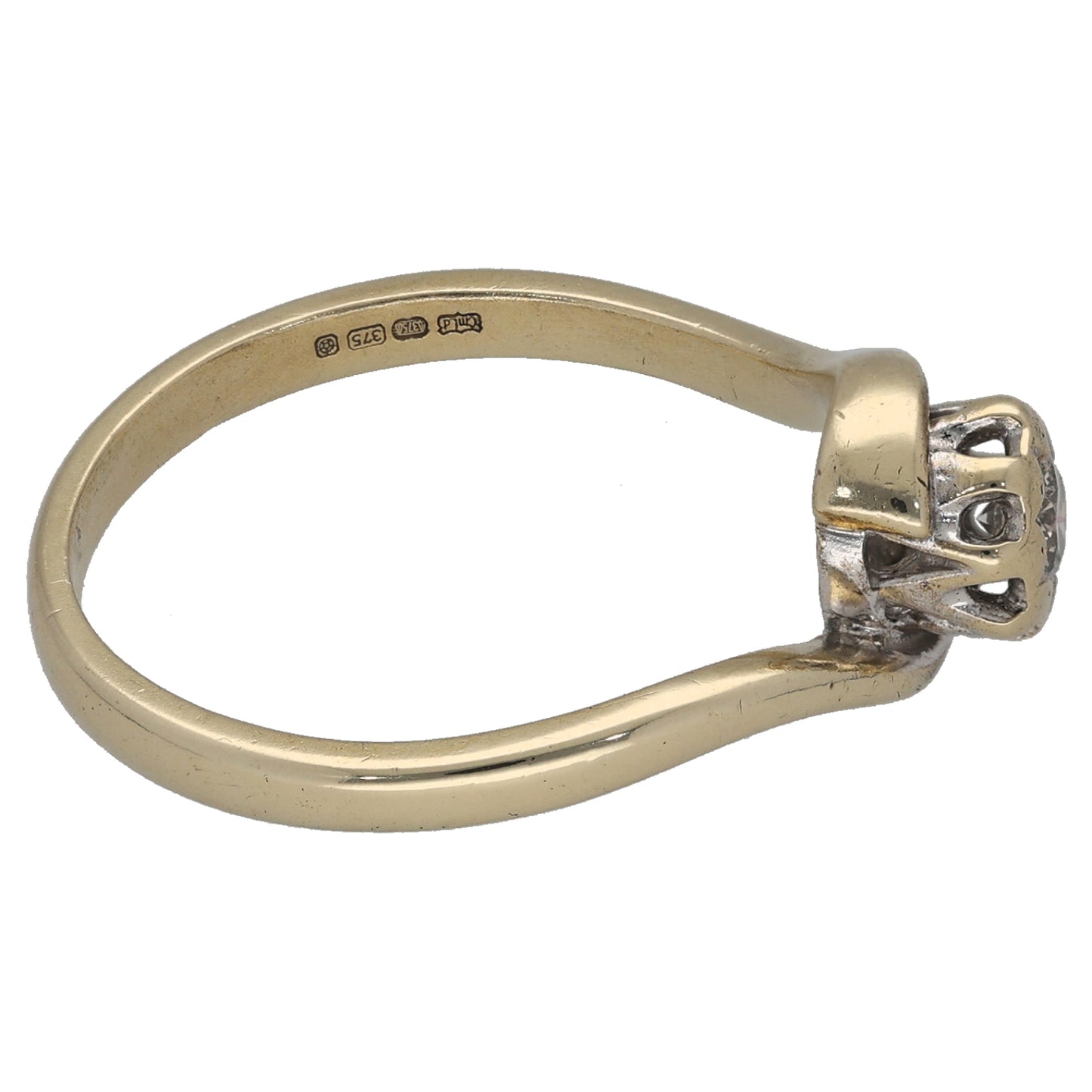 9ct Gold 0.10ct Diamond Solitaire Ring Size P