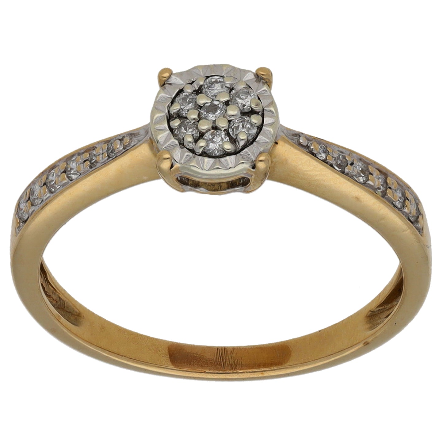 9ct Gold 0.15ct Diamond Cluster Ring Size N