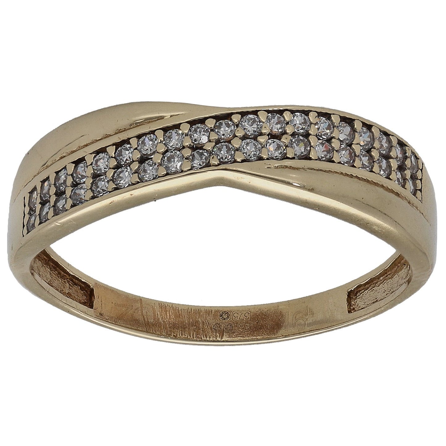 9ct Gold Cubic Zirconia Half Eternity Ring Size O
