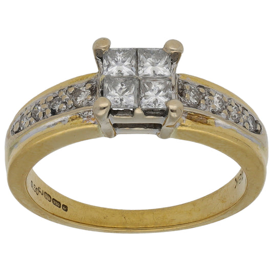 18ct Gold 0.46ct Diamond Dress/Cocktail Ring Size L