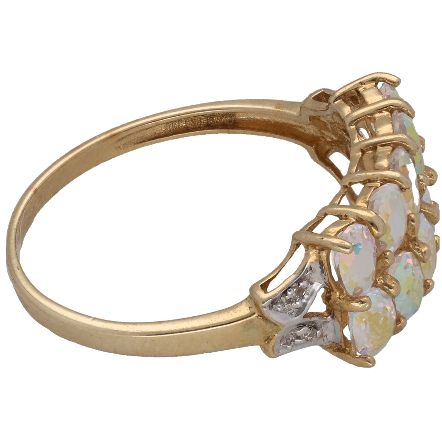 9ct Gold Coated Topaz & 0.02ct Diamond Dress/Cocktail Ring Size P