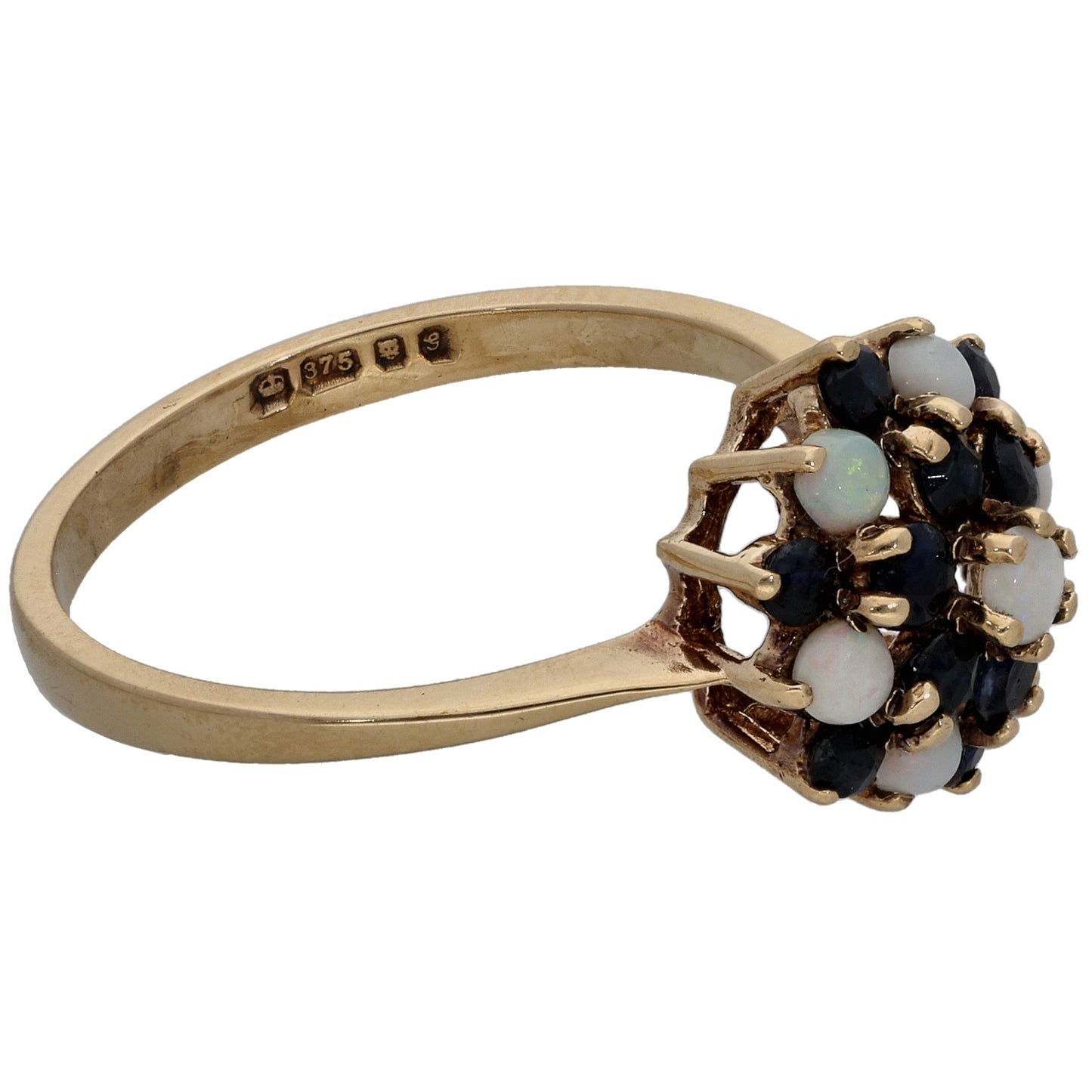 9ct Gold Sapphire & Opal Dress/Cocktail Ring Size P