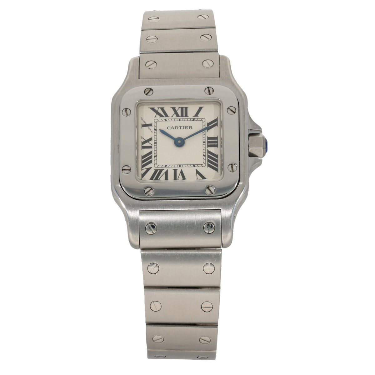 Cartier Santos Galbee W20056D6, cream dial inside stainless steel case and bracelet, front image