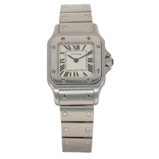 Cartier Santos Galbee W20056D6, cream dial inside stainless steel case and bracelet, front image