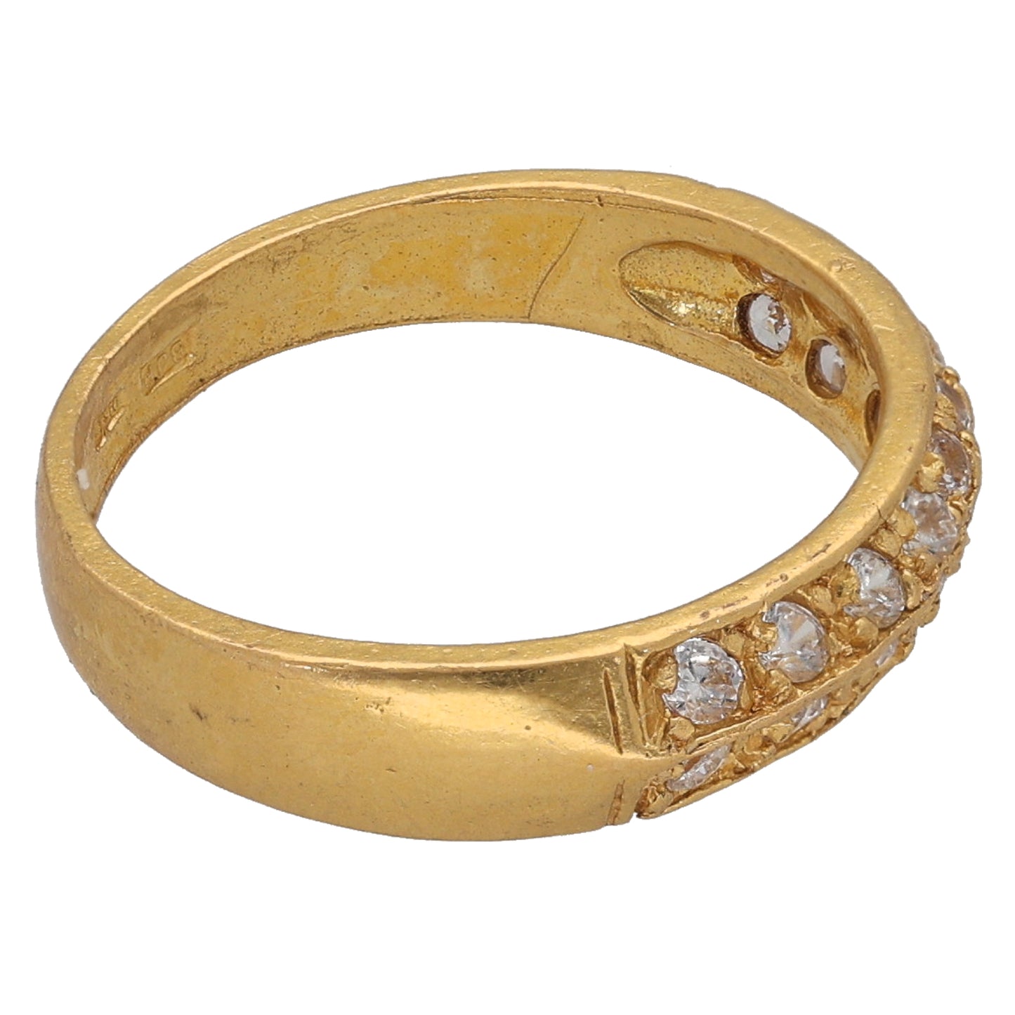 22ct Gold Cubic Zirconia Half Eternity Ring Size M