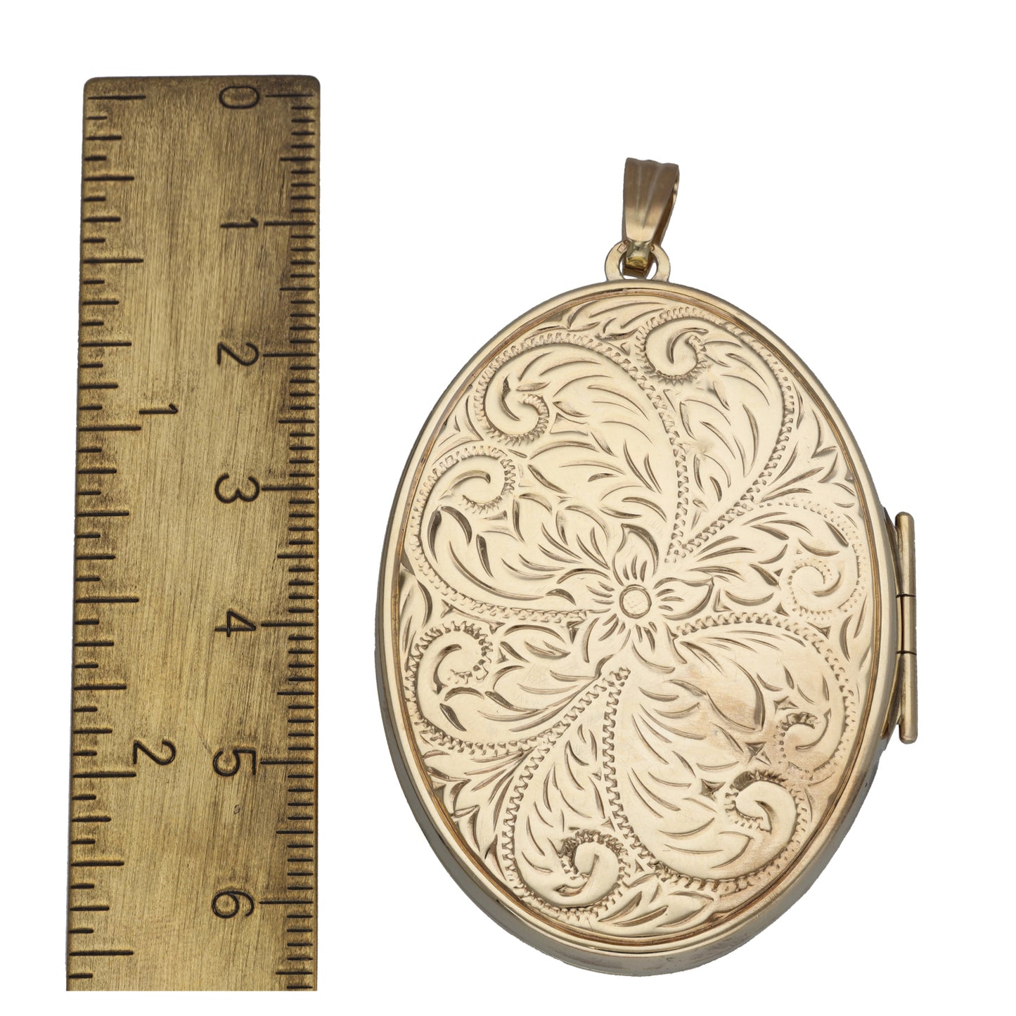 9ct Gold Patterned Locket Pendant