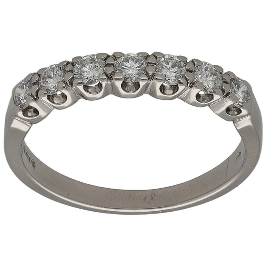 Platinum 0.35ct Diamond Half Eternity Ring Size M