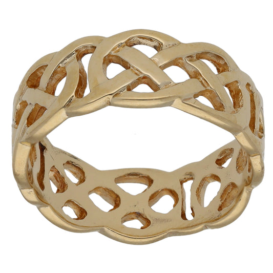9ct Gold Patterned Wedding Ring Size P