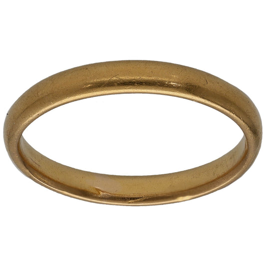 22ct Gold Plain Wedding Ring Size M