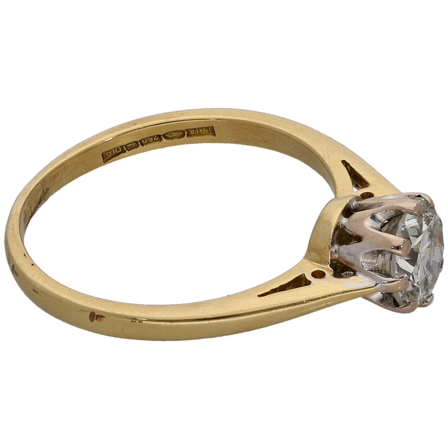 18ct Gold 0.75ct Diamond Solitaire Ring Size L