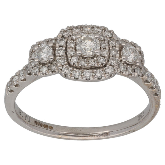 18ct White Gold 0.50ct Diamond Cluster Ring Size P