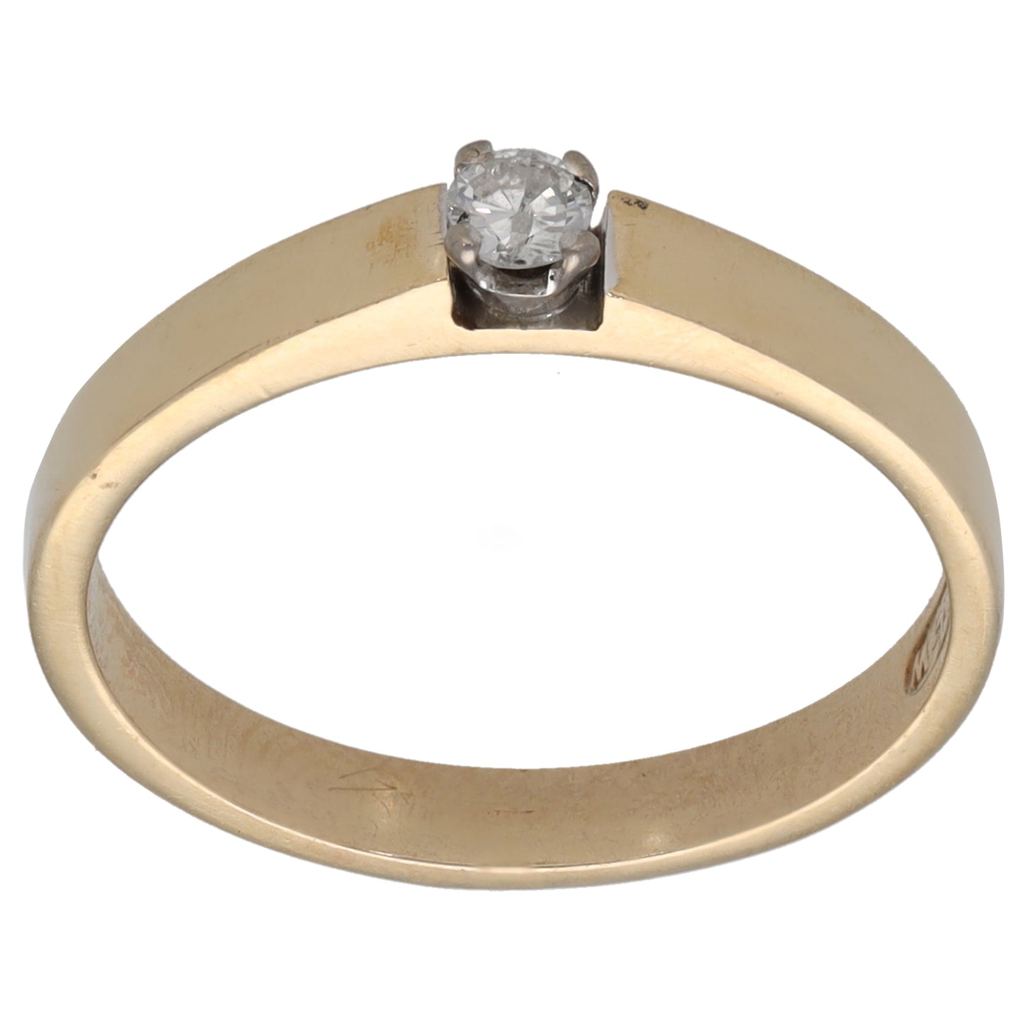 9ct Gold 0.08ct Diamond Solitaire Ring Size M