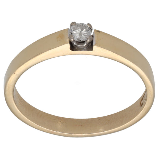 9ct Gold 0.08ct Diamond Solitaire Ring Size M