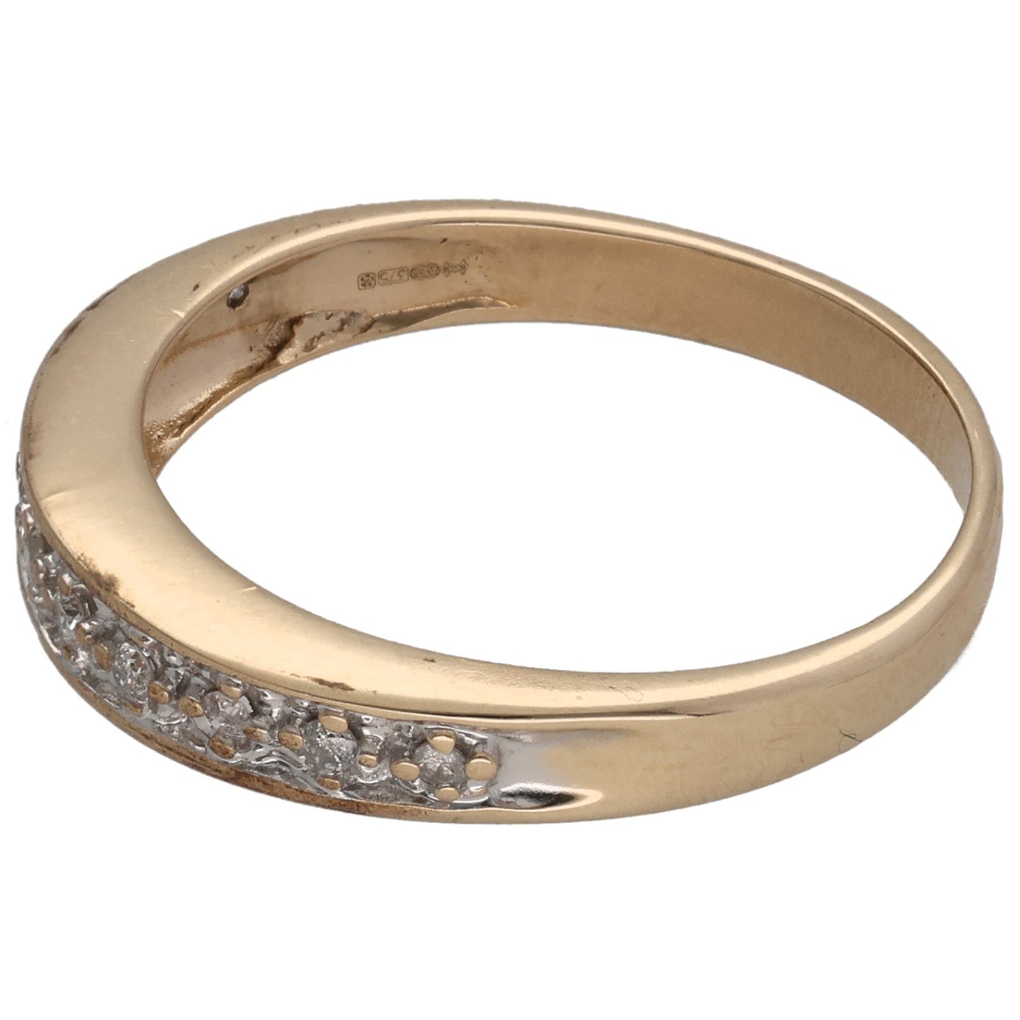 9ct Gold 0.165ct Diamond Half Eternity Ring Size P