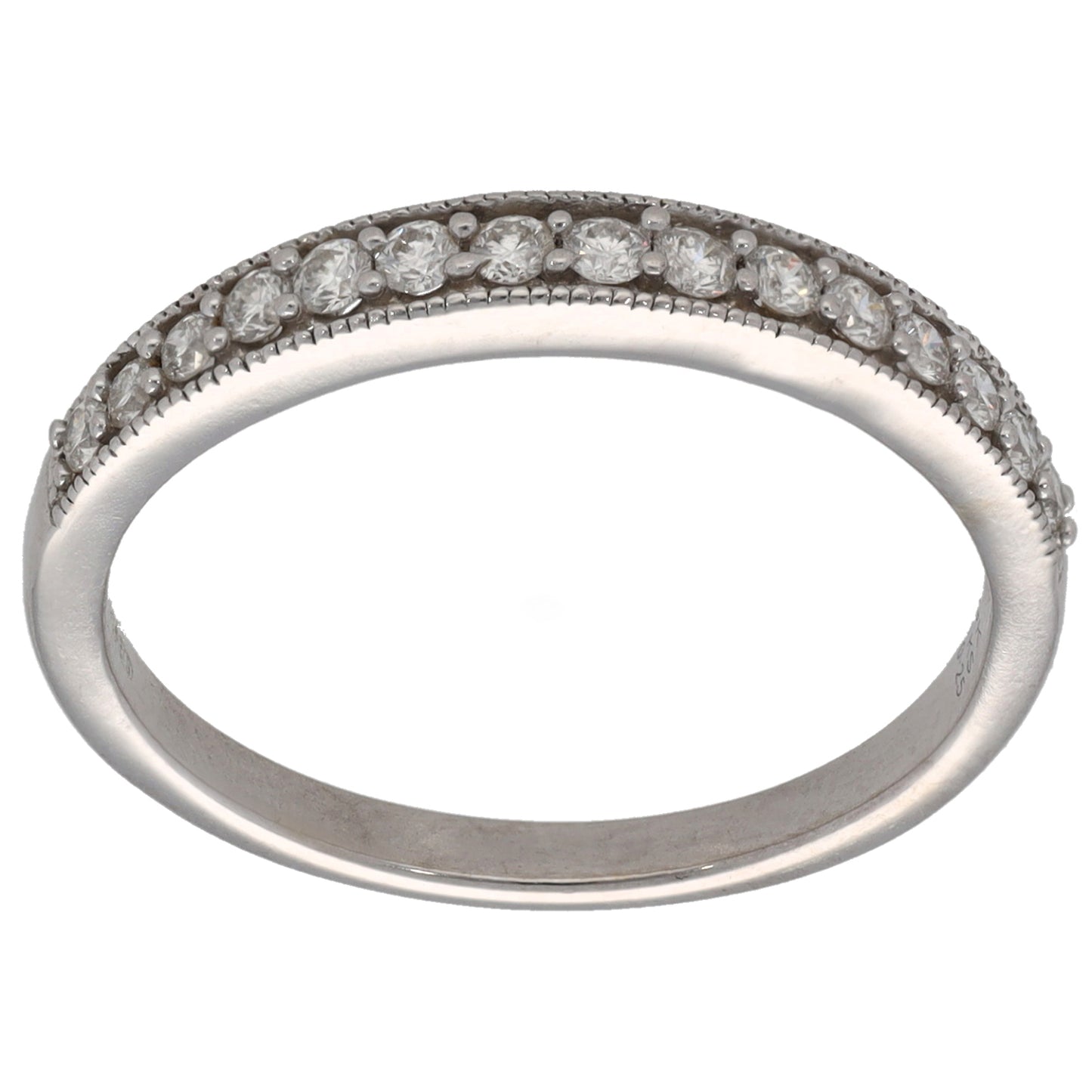 9ct White Gold 0.25ct Diamond Half Eternity Ring Size O